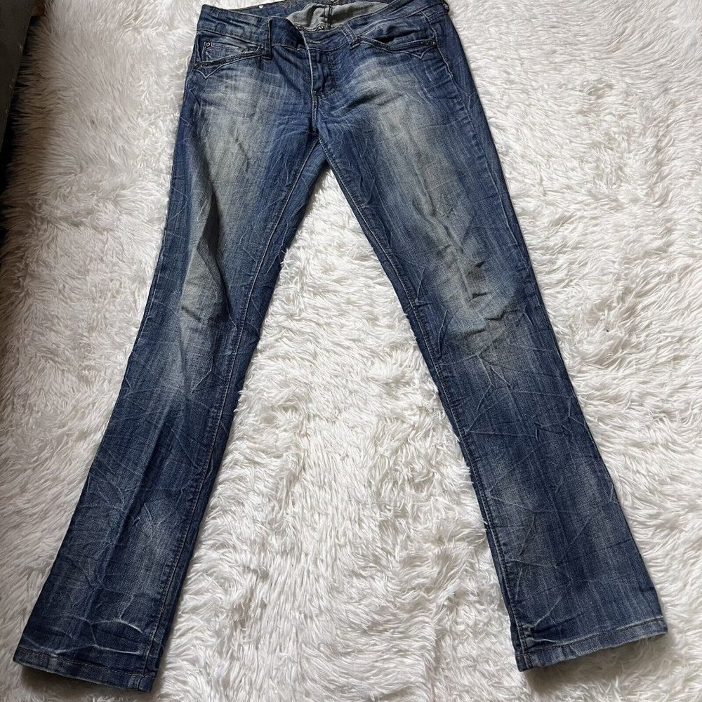 h&g jeans Juniors Denim size 11 blue slim distressed Stretch Cotton Blend